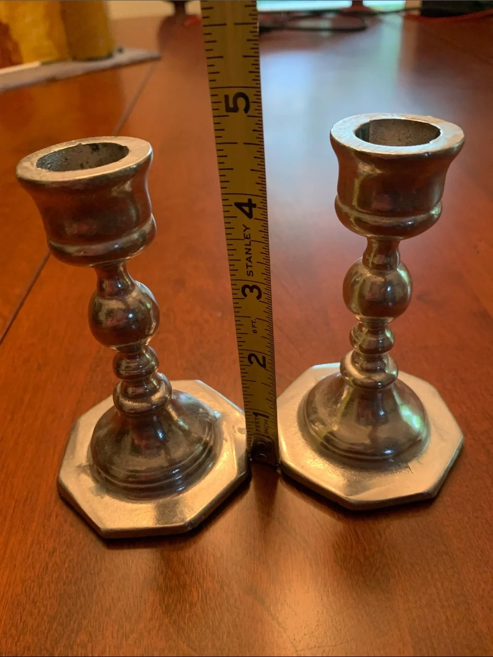 Classic Pewter Silver-Tone Pair of Candlesticks - Home Accents